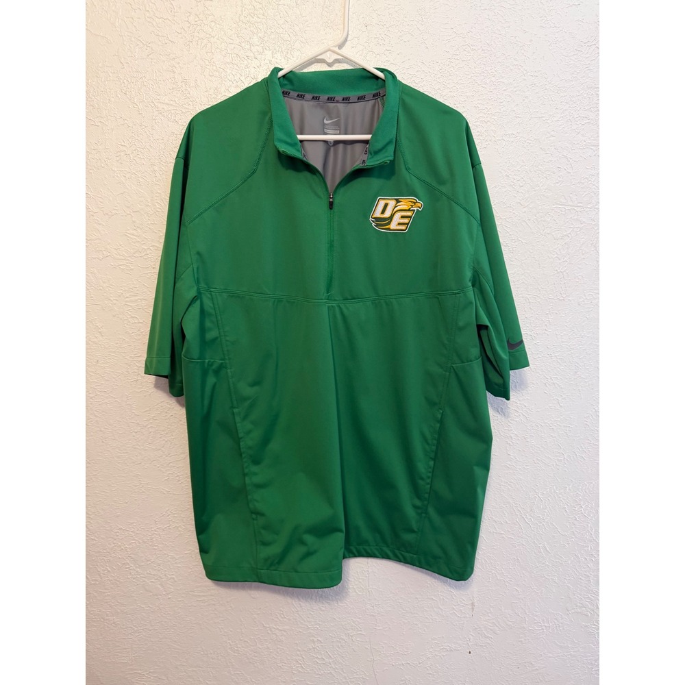 Nike Mens Green DE Eagles Short Sleeve 1/4 Zip Pullover Jacket Large Athletic